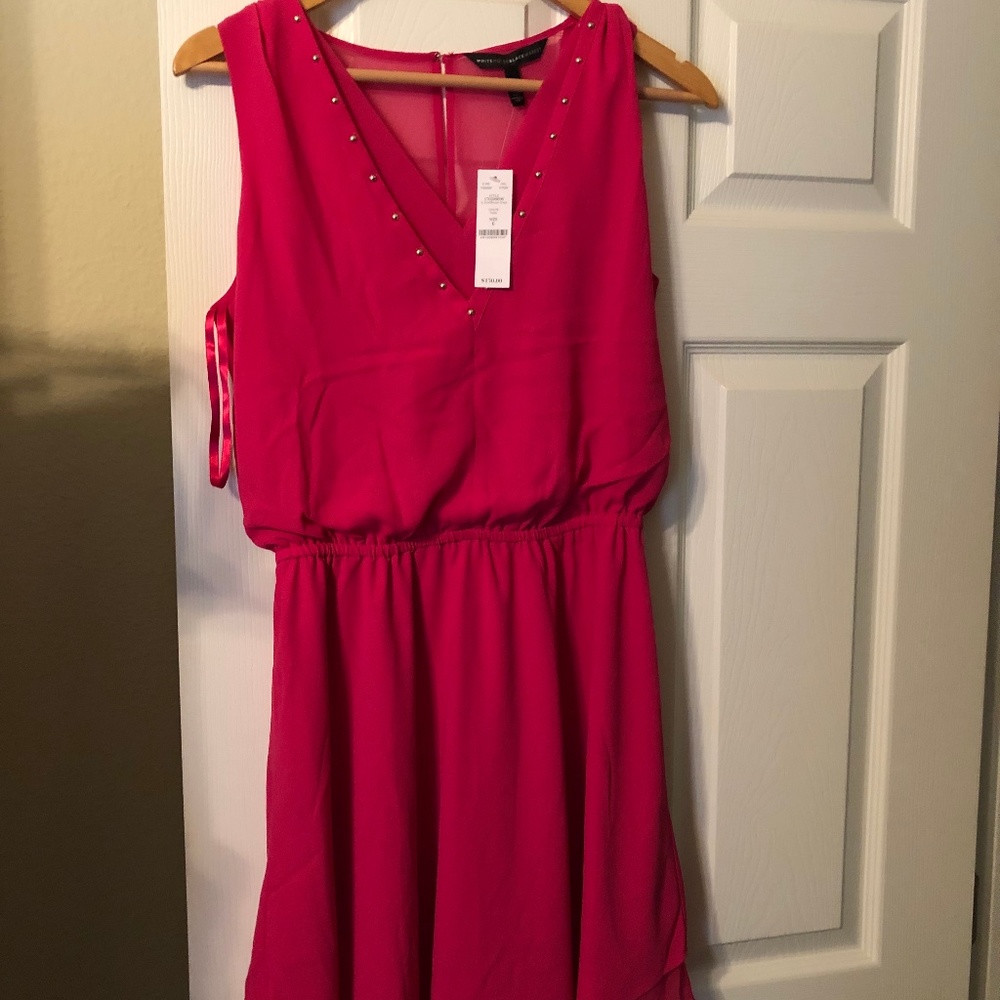 White House Black Market Dress Size 6 Hot Pink NWT